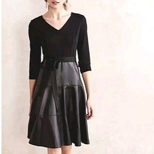 Maeve Vegan Leather Mixed Media Dress sz 8